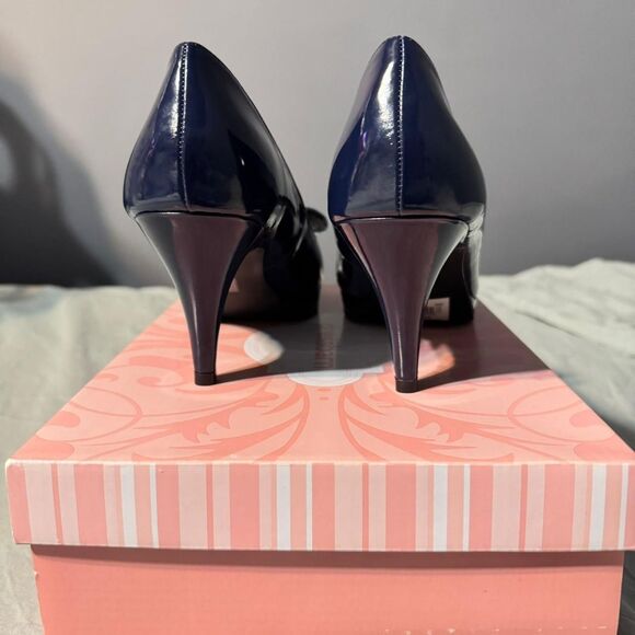 Dressbarn Women's 8.5 Blue/Navy Espadrilles Heels New Girl Boss Mom wear - Picture 3 of 8